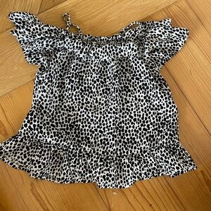 Old Navy Black and White Leopard Print Top